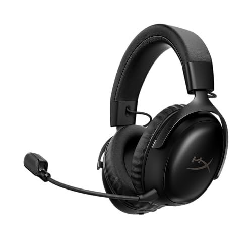 Headset Gamer HyperX Cloud III S Wireless – PC, PS5, PS4, Nintendo Switch, Drivers de 53 mm, Áudio DTS, Microfone de 10 mm, 2,4 GHz, Bluetooth, Preto