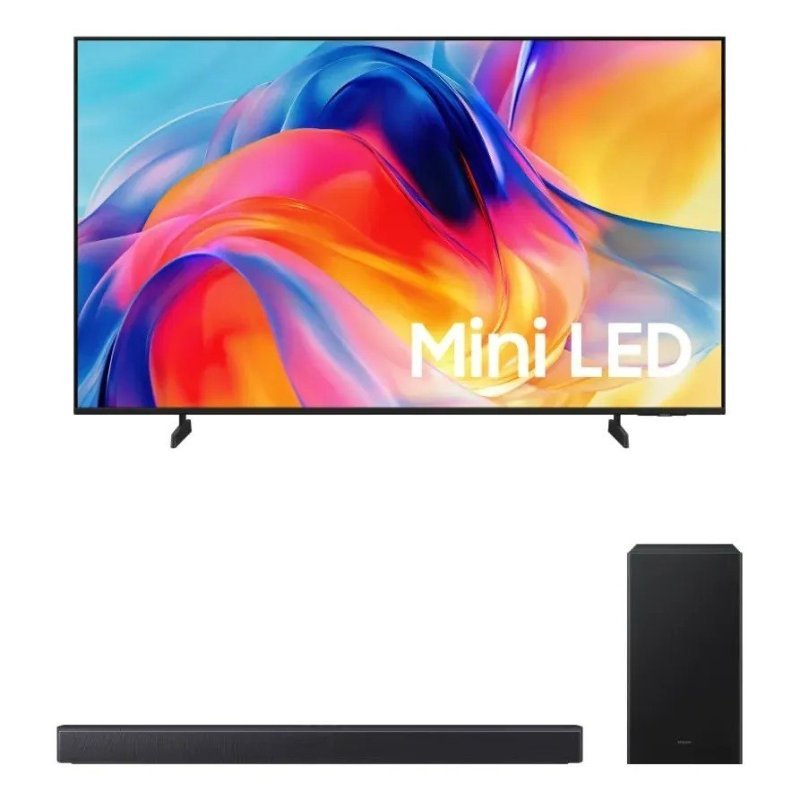 Smart TV Samsung Mini LED 4K M75H + Soundbar HW-B450F