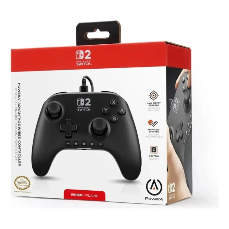 Controle com fio PowerA para Nintendo Switch 2 com Hall Effect - Preto