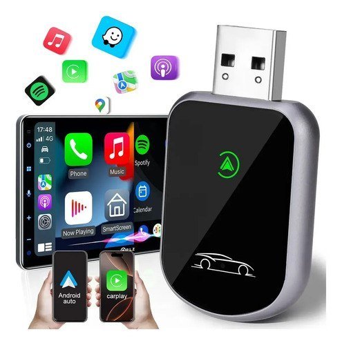 Adaptador Bluetooth Portátil Sem Fios CarPlay e Android Auto