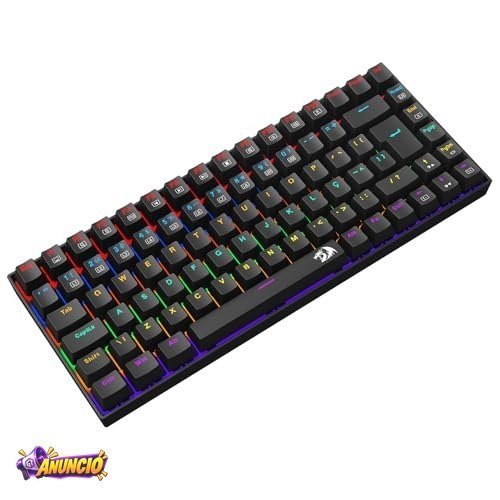 Teclado Mecânico Gamer Redragon Phantom Iluminação Rainbow Preto 75% Switch Brown K629-KB (PT-BROWN)