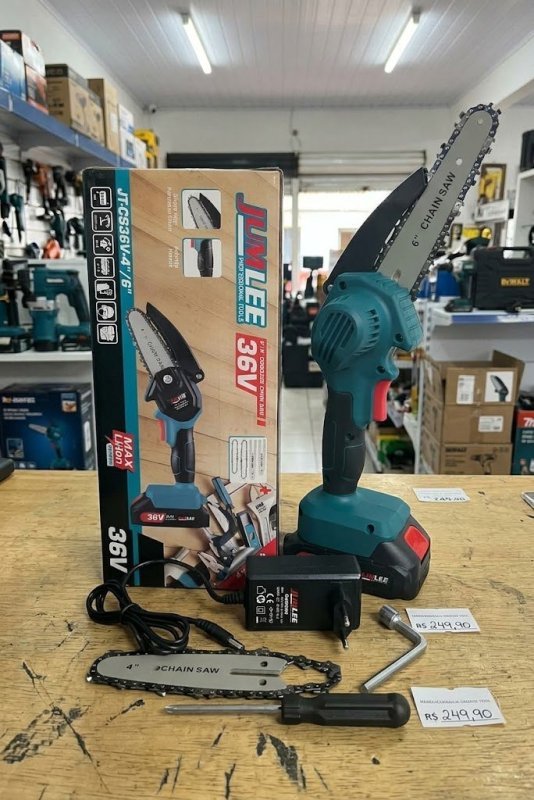 Motosserra Eletrica 36v Bateria Portátil 4 Com 6 Polegada C + Frete Grátis