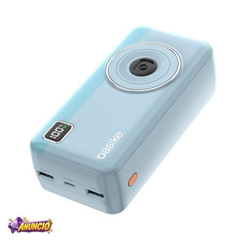 Power Bank 30000mAh, Basike Carregador Portátil com Cabo (Azul)