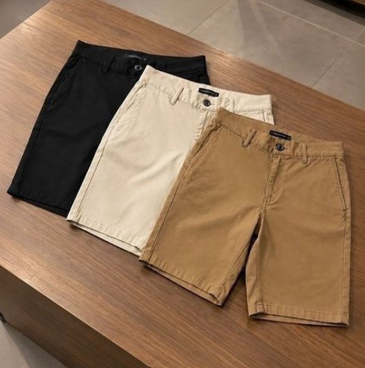 Kit 3 Bermuda Sarja Colorida Premium Masculino Diversa Cores