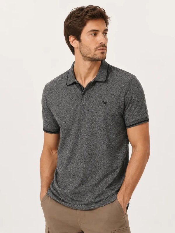Camiseta Camisa Gola Polo Masculina Hering Malha Texturizada