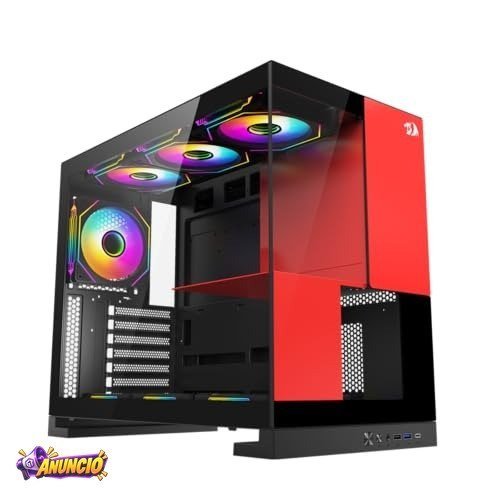 Gabinete Gamer Redragon Eternal Preto e Vermelho Sem Fans CA-612BR