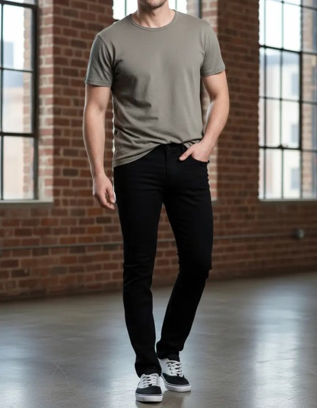 Calça Masculina Skinny Black Sawary