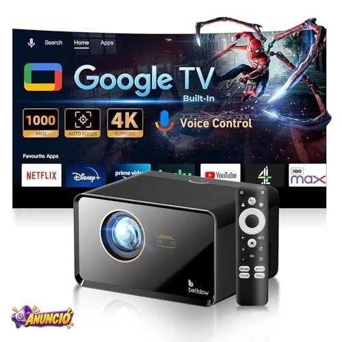 Projetor Bettdow AC1080, Full HD 1080p, 1000 ANSI Lúmens, Google TV, Wi-Fi, Bluetooth, Foco Automático, Keystone Vertical