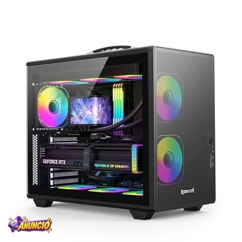 Gabinete Gamer Redragon Magic Box Preto ATX Compacto Sem Fans Painel Frontal Mesh USB 3.0 Slots PCI Rotacionáveis Com Alça CA-616B