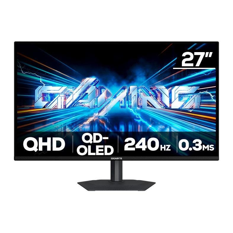 Monitor Gamer Gigabyte GO27Q24A 27'', QD-OLED QHD 240Hz, 0.03ms, G-Sync FreeSync Premium, HDMI/DP, Altura Ajustável