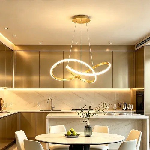 Luminária Suspensa Com Design De Trevo, 3 Em 1 110v-/220v Dourado