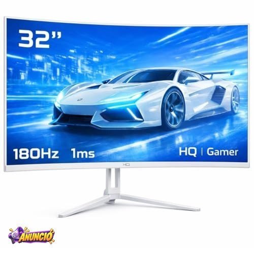 Monitor Gamer HQ 32" Ultra Branco Curvo 1ms, 180Hz, Quad HD (QHD) - 2560x1440