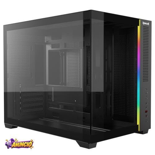 Gabinete Gamer Redragon Wideload Mini Lite RGB Preto Sem Fans Micro ATX CA-611B