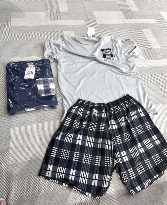 Kit 2 Pijama Masculino Xadrez Antialérgico Verão (P ao GG)