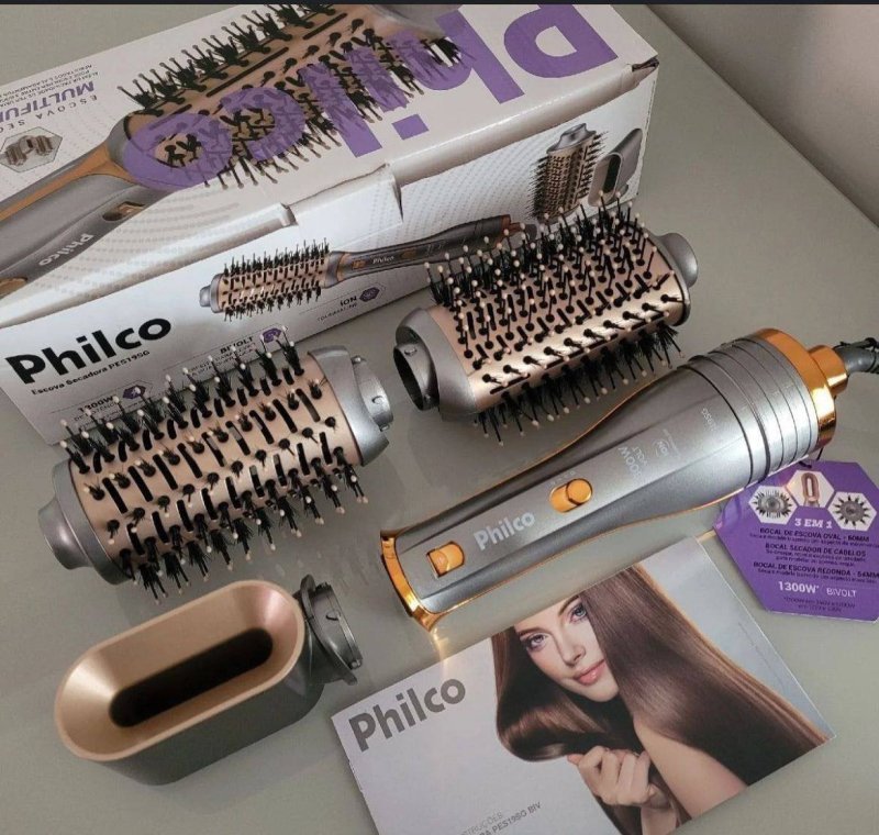 Escova Secadora Philco 3 pçs Bivolt 1300w