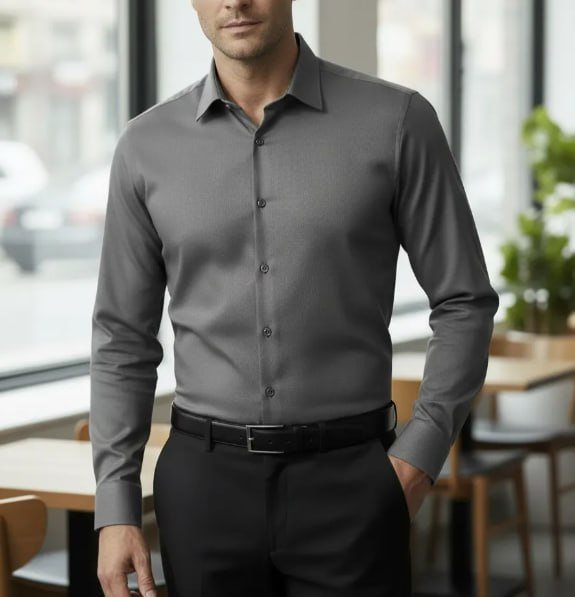 Camisa Social Masculina Slim Fit Premium Manga Longa C Lycra