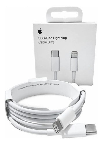 Cabo Carregador Lightning / Tipo C Original Apple 1 Metro Branco
