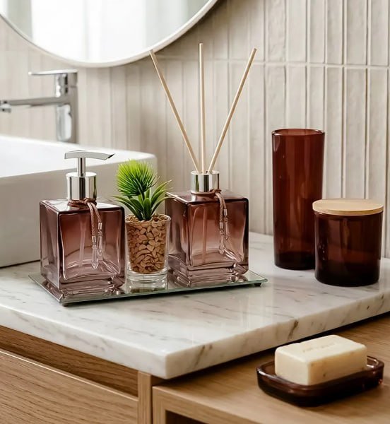 Kit Banheiro Kit Lavabo Aromatizador De Ambiente Saboneteira