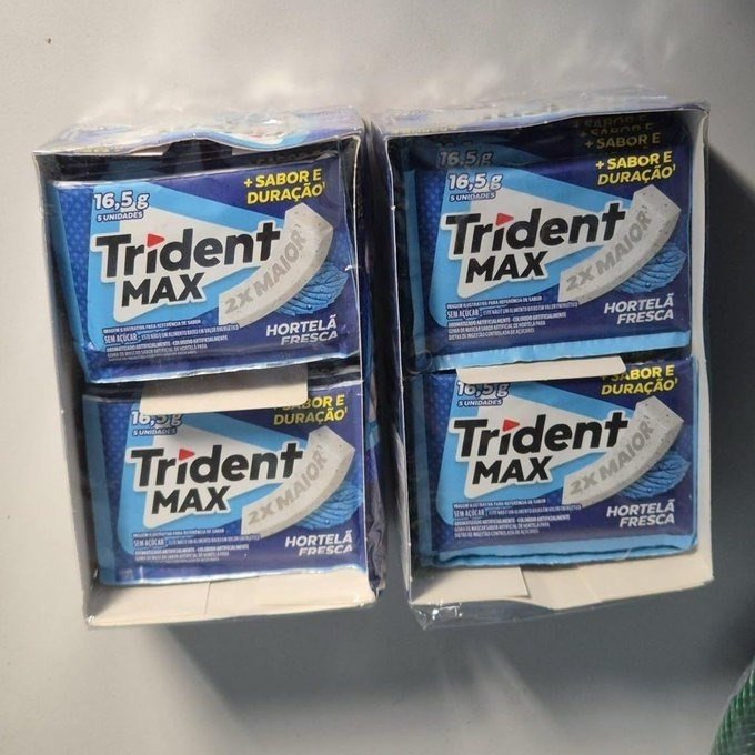Cx 14 un. Chiclete Trident Max Hortelã Sem Açúcar 16,5g + Frete Grátis