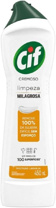 CIF Cremoso Limpeza Milagrosa Laranja 450 ml