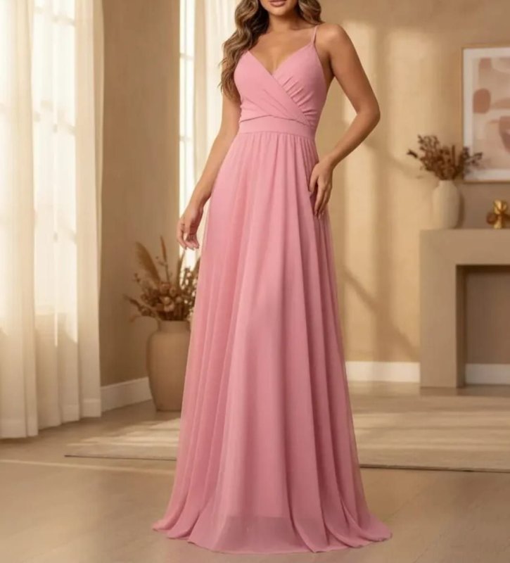 Vestido Feminino Festa Longo Tule Com Alça Casual