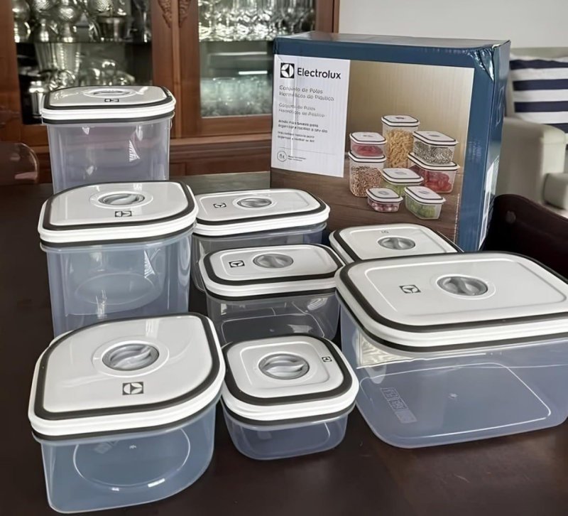 Kit 8 Potes Herméticos Plástico Electrolux