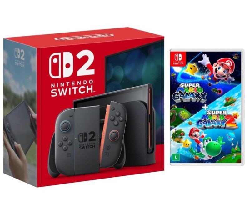 Console Nintendo Switch 2 + Jogo Super Mario Galaxy + Super Mario Galaxy 2