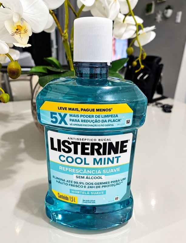 Enxaguante Bucal Listerine Cool Mint, Sem Álcool, 1,5L