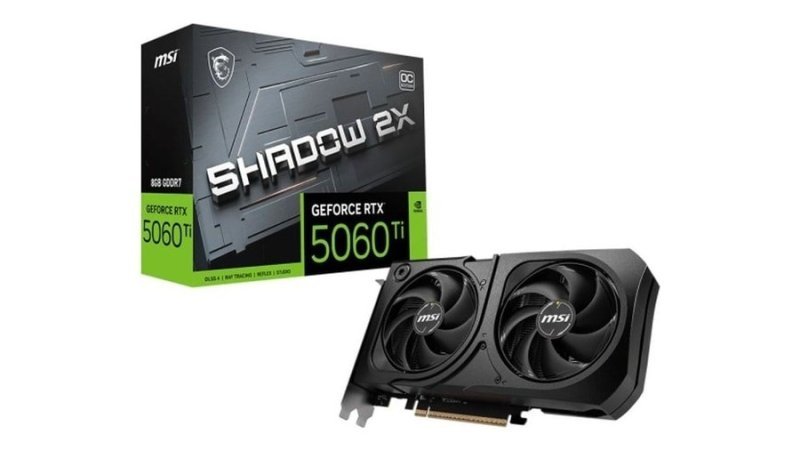 Placa de Video GeForce Nvidia Msi Rtx5060ti 8g Shadow 2x Oc Plus 8GB