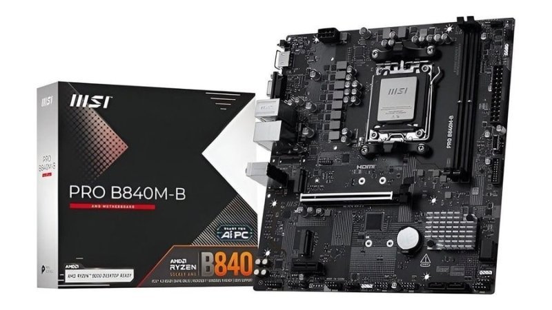 Placa-Mãe Msi Pro B840m-B Am5 Para Ryzen Ddr5 Matx M.2 Nvme Hdmi Vga