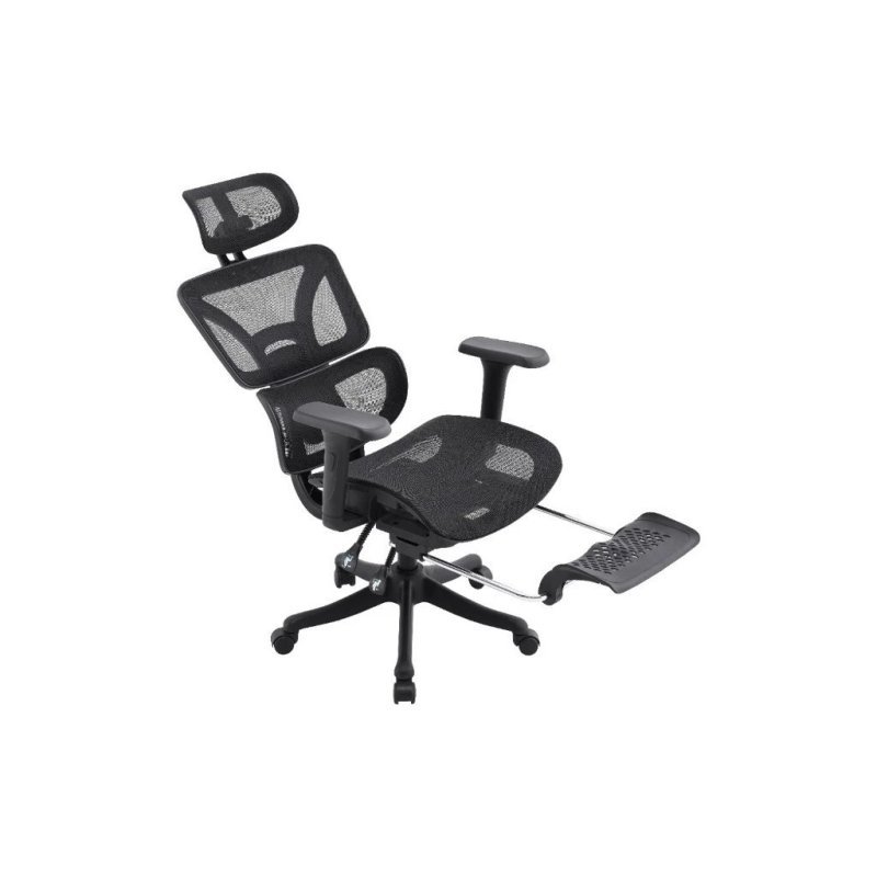 Cadeira Presidente Ergonomica Escritorio Mesh Reclinavel Com Apoio De Pes Retratil E Apoio De Cabeça