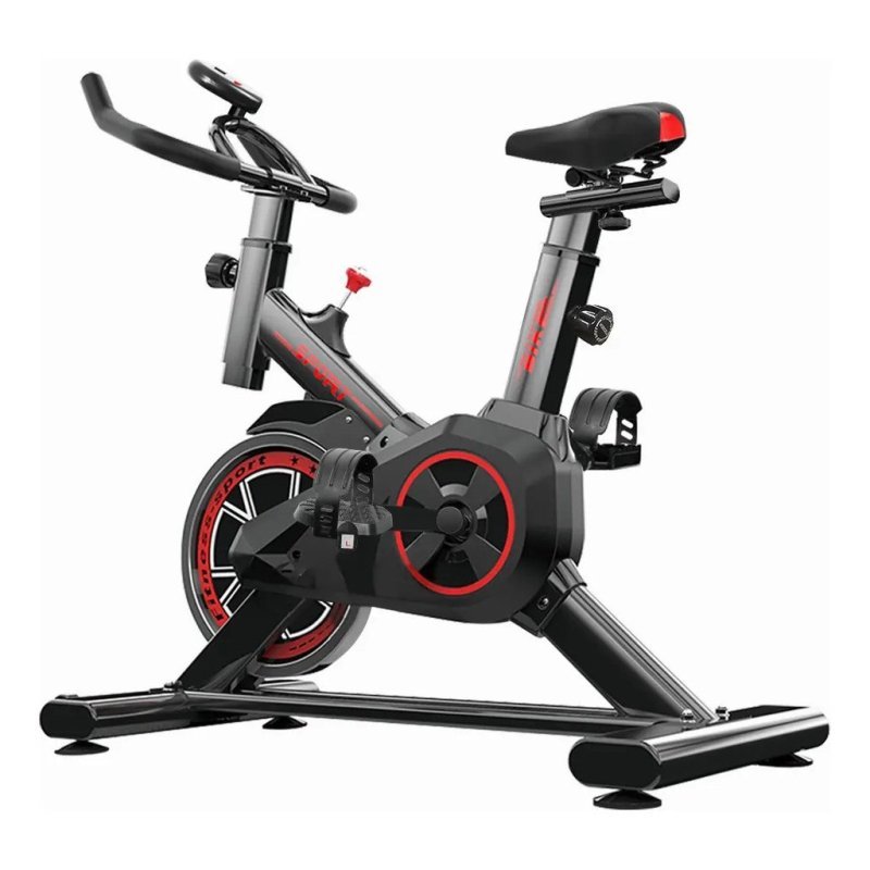 Bicicleta ergométrica profissional para academia, 120 kg, Cor Preto E Vermelho