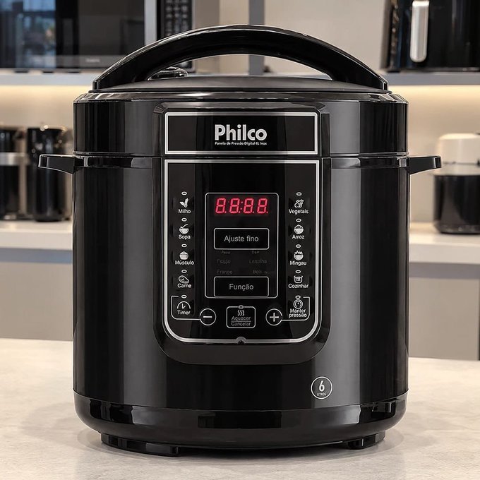 Panela de Pressão Digital Philco Inox PPP01P 6L 110V