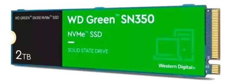 Ssd 2tb M.2 2280 Nvme Pcie Gen3 Western Digital Wd Green Sn350 Wds200t3g0c