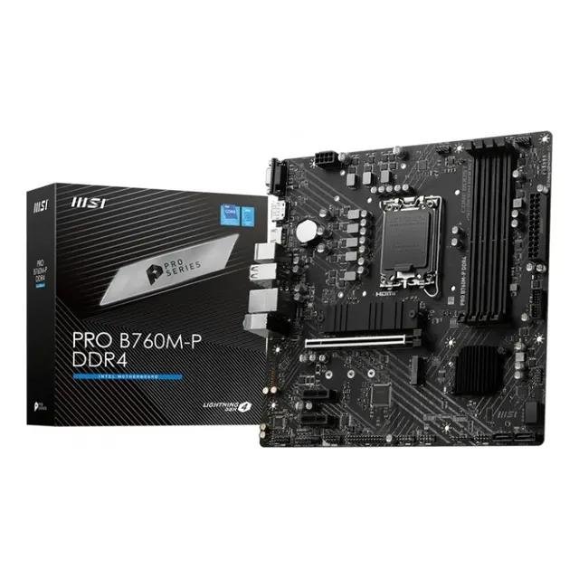 Placa-mãe Msi Pro B760m-p Lga1700 Ddr4 Micro Atx cor preta