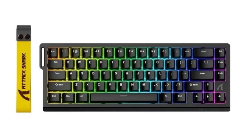Teclado Magnético Attack Shark X68 He 8000Hz Rapid Trigger Cor De Teclado Preto