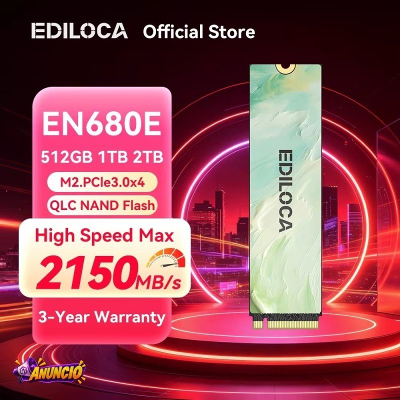 SSD Nvme Ediloca EN680E 512GB 2150 MB/s Gen3