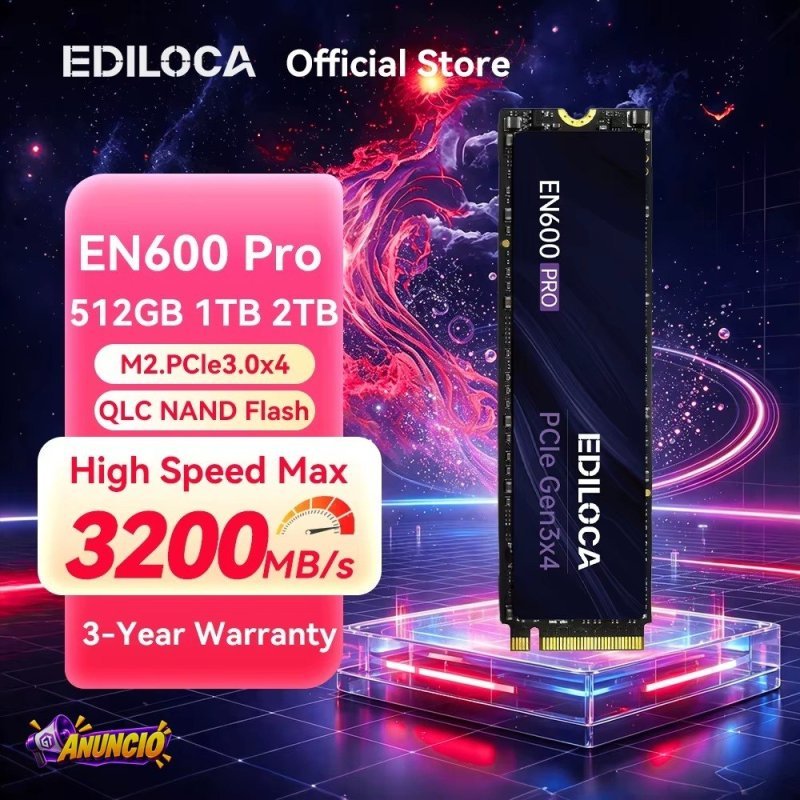 SSD Nvme Ediloca EN600 PRO 512GB 3000 MB/s