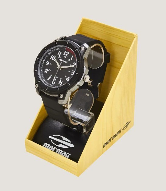 Relógio Masculino Casual Mo2035LG/8r cor Preto Mormaii + Frete Grátis