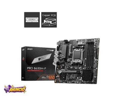 Placa Mãe MSI Pro B650M-P, AMD, AM5, M-ATX, DDR5, M.2, HDMI, Displayport, VGA