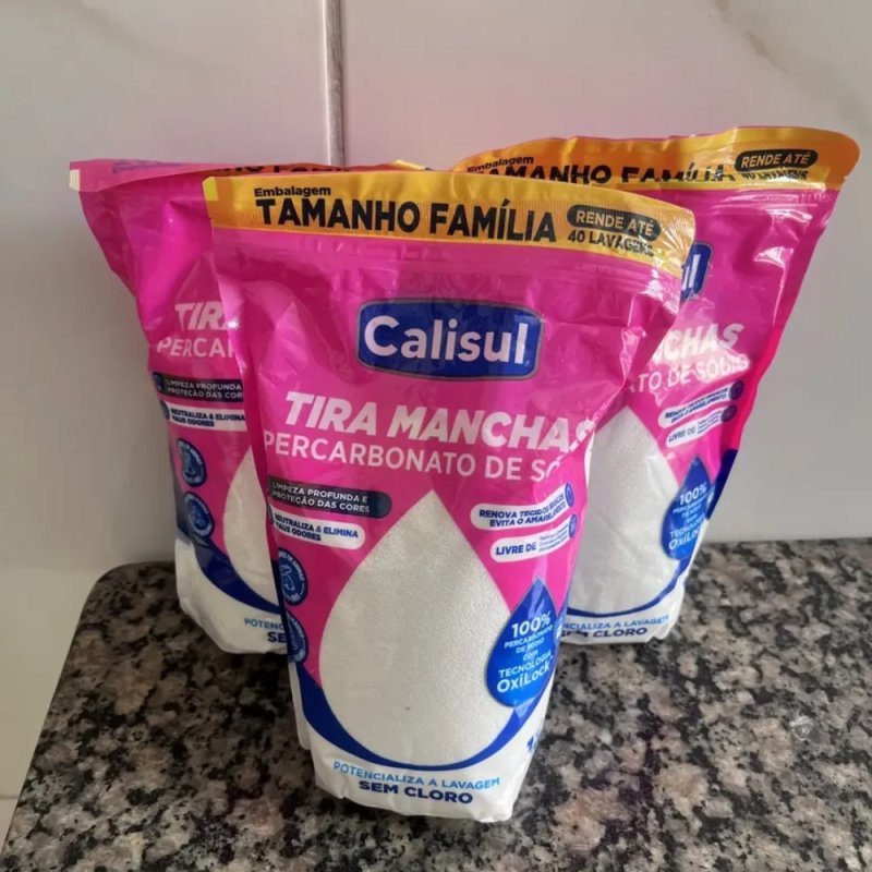 Kit 3 un. Percarbonato De Sódio Limpador Clareador Tira Manchas 1kg