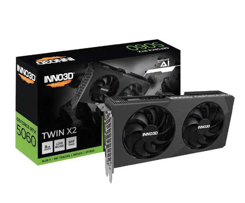 Placa de Vídeo INNO3D GeForce RTX 5060 Twin X2 8GB