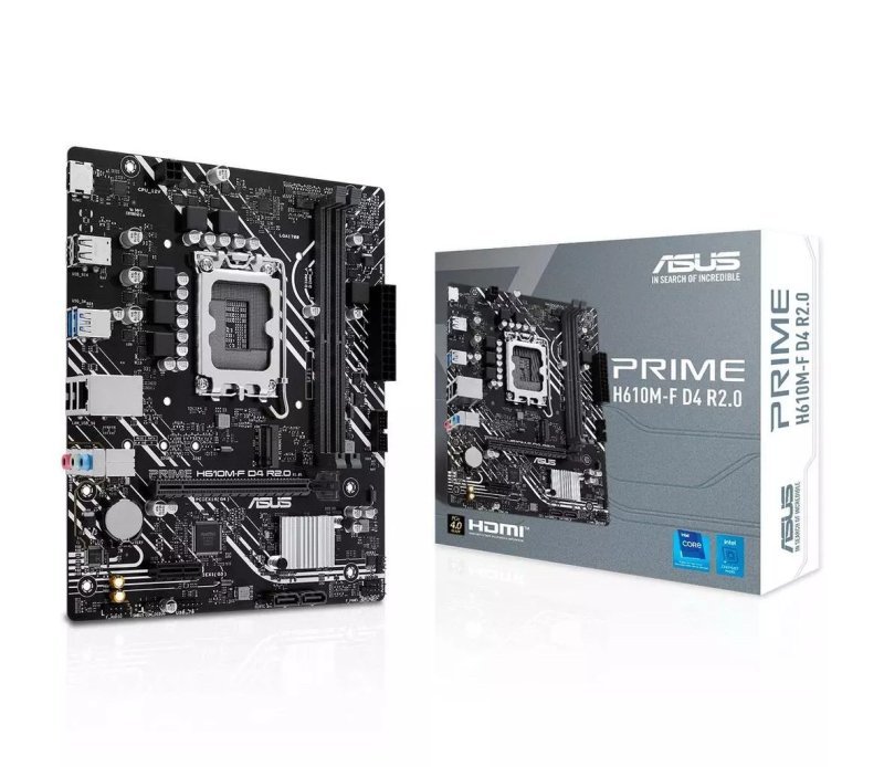 Placa-Mãe Asus Prime H610M-F D4 R2.0, Intel LGA 1700, 2xDDR4, mATX