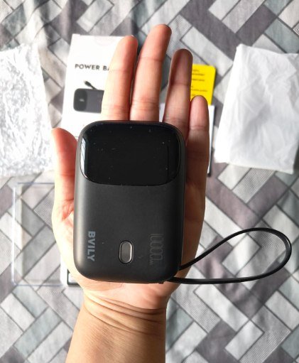 Carregador Portátil 10000mAh com Display LED, Mini Power Bank Rápido 22.5W