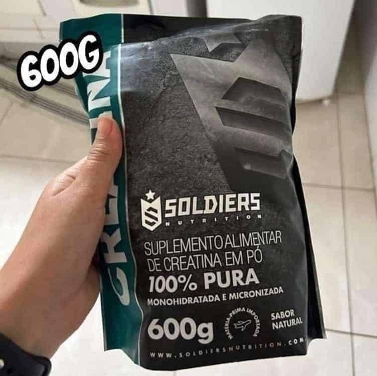 Creatina 600g Suplemento Monohidratada em pó 100% Pura - Soldiers Nutrition