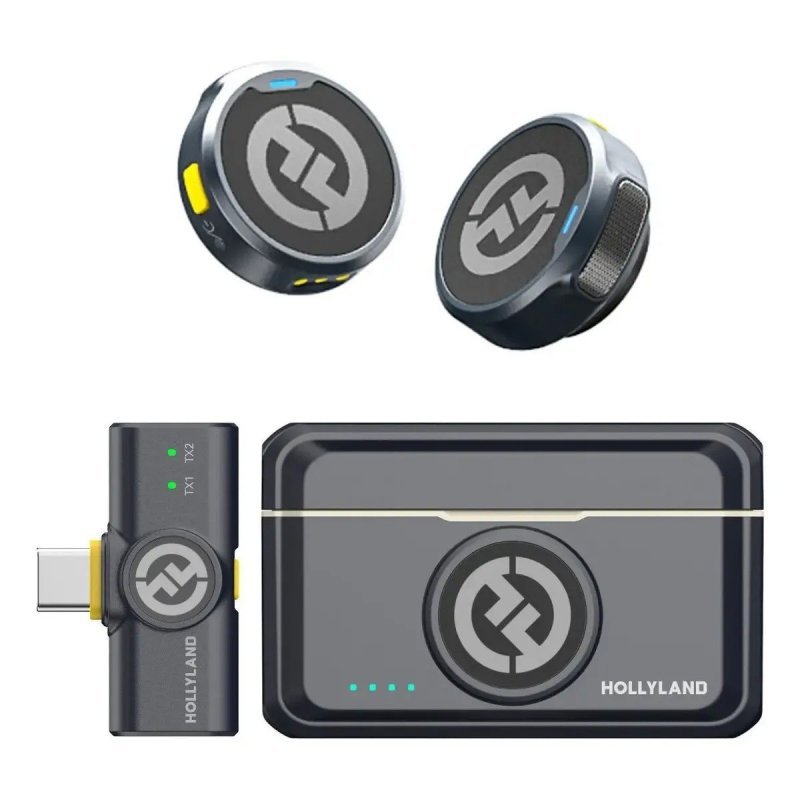 Microfone Sem Fio Duplo Hollyland Lark M2 USB-C - Preto