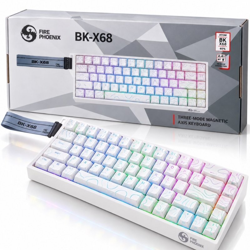 Teclado Sem Fio Gamer Magnético Rapid Trigger 0,01mm 8000hz Rgb Fire Phoenix