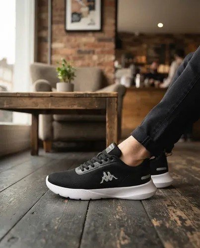 Tenis Kappa Treviso Original Unissex Confortável Academia Preto-prata 40 Br