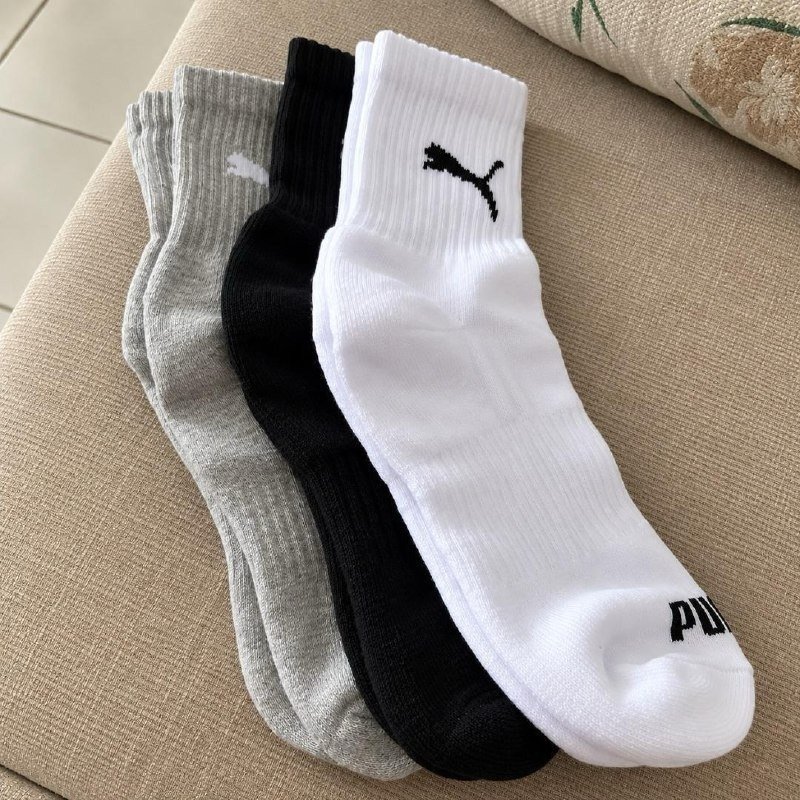 Kit 6 Pares Meias Puma Algodão Cano Médio Alto Atoalhado