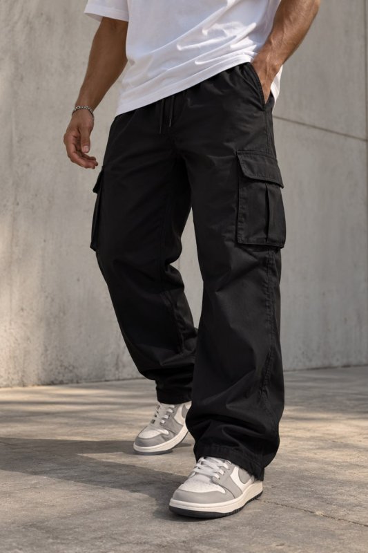 Calça Cargo Premium Masculina Sarja Skate Larga